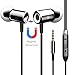 Earbuds Earphones Headphones, VANTEN [Magnetic Wired Earphones][In-Ear Headphones][Earbuds with Mic][Stereo Headsets] 3.5mm Jack for iPhone 6 6s Plus iPad Note Android Phone Tablet Computer PC (black)