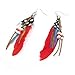 KISSPAT Feather Earrings Cute Feather Earrings Handmade Earrings Natural Feather Colorful Earrings