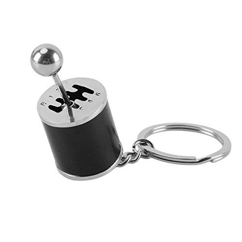 Merssavo 6-Speed Gear Shift Gearbox Shape Pendant Key Chain Ring Jewelry Stick Knob Keyring Keyfob Keychain Black