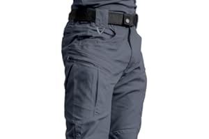 Men's Outdoor Tactical Pants Durable Work Trousers Multi-Pocket Cargo Longs for Hiking, Camping & Training Regular Fit