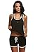 Ekouaer Summer Pajama Racerback Cami Sets Lingerie Sleepwear (Black, Small)