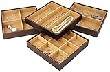 Mantello Stackable Jewelry Organizer Trays for Jewelry Showcase Display & Jewelry Storage Holder Earrings, Bracelets, Necklaces & Rings (Set of 4)