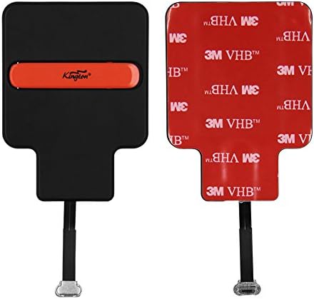 KINGTON Magnetic QI Charging Receiver Android Micro USB Type A Charger Receiver TI Module Patch With Phone Stand For Samsung Galaxy S4 Note 4,Sony Xperia Z3+,LG G3(Phone Narrow-Interface Up)