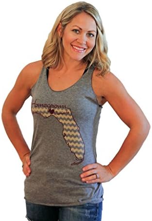 NCAA FSU Women's Tank Shirt "HOMEGROWN" SEMINOLE TShirt by Tough Little Lady; Cotton Grey Tank,SM