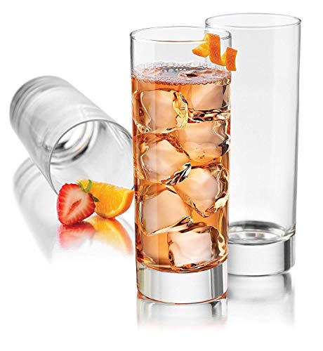James Scott Highball Glasses [Set of 6] Clear Heavy Base Tall Bar Collins Tumbler - Drinking Glasses for Water, Juice, Beer, Wine, Whiskey, and Cocktails | 15 Ounce Cups - Made in USA - Thumbnail 5