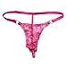 YiZYiF Men's Jacquard Lace See-Through Sissy Pouch Underwear Rose Large