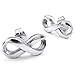KONOV Womens Stainless Steel Love Infinity Stud Earrings, Silver