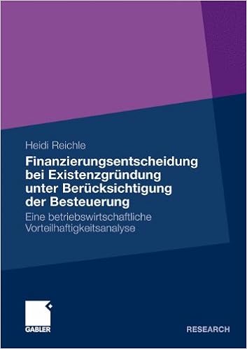 Cover des Buchs: Finanzierungsentscheidung bei Existenzgründung unter Berücksichtigung der Besteuerung: Eine betriebswirtschaftliche Vorteilhaftigkeitsanalyse (German Edition)