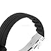 SCASTOE 18-24mm Waterproof Silicone Rubber Wrist Watch Strap Band Deployment Buckle Chic (Black, 18)