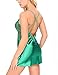Ababoon Women Lingerie V Neck Nightwear Sexy Satin Sleepwear Mini Teddy Lace Chemise, Green, XX-Large