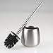 mDesign Toilet Bowl Brush and Holder for Bathroom Storage - Brushed Stainless Steel