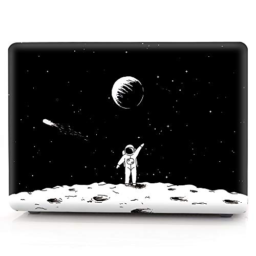 HRH Space Astronaut Design Laptop Body Shell Protective Hard Case for MacBook Newest Air 13" Inch with Retina Display fit Fingerprint Touch ID (Model A1932,2018 Release)