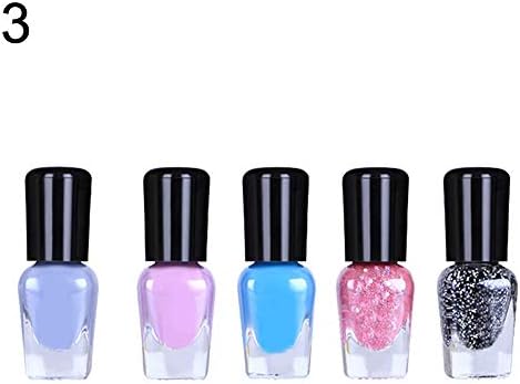 xxiaoTHAWxe Nail Polish, 5 Colors/Set Odorless Water Base Peel-Off Nail Polish Gel DIY Manicure Tool 3#
