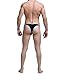 GEOOT Men's Sexy G-strings breathe T-back Funny Sexy Underwear Briefs (L, Black and White)