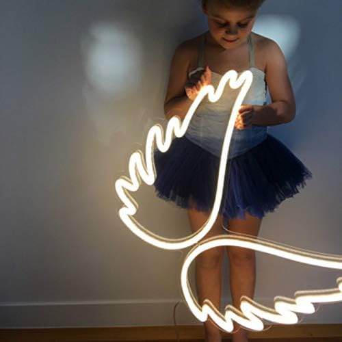 Angel Wing Lamp Neon Light Sign Wall Neon Light, LED Indoor Decor Night Lamps, Neon Light Sign Wedding Birthday Party Bedroom Table Gift Kids Toys Decor Decorations Valentines Christmas Gift
