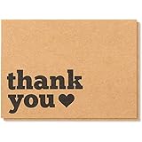 120-Pack Kraft Thank You Cards with Envelopes, Rustic Thank You Notes Box Set for Wedding, Business, Baby Shower, 5 x 3.5Inches