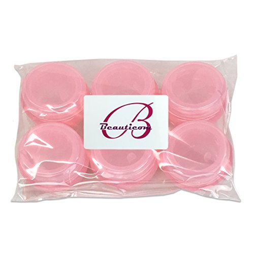 Beauticom 48 Pieces 10G/10ML High Quality Pink Frosted Container Jars with Inner Liner for Hoemmade Moisturizers, Lotions, Skin Care Products - BPA Free