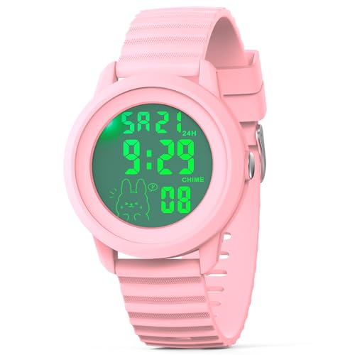 Edillas Kid Watch Digital for Teen Girls. 1.57 Inch Sports Watch with Blacklight, Timer, Countdown, Waterproof, Soft Silicone Band, Date, Alarm Ideal Gift for Kids Students Ages 7 and Above