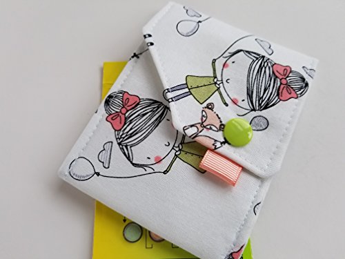Birth Control Case Sleeve with Snap Closure and Optional Keychain Clip -Cute girl
