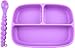 OBB 3-Section Silicone Baby Plate with Suction Cup Base (Purple)