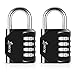 Combination Locks, Losecu 4 Digit Combination Padlock for School Gym Sports Locker, Fence, Toolbox, Case, Hasp Storage, 2 Packs, Black