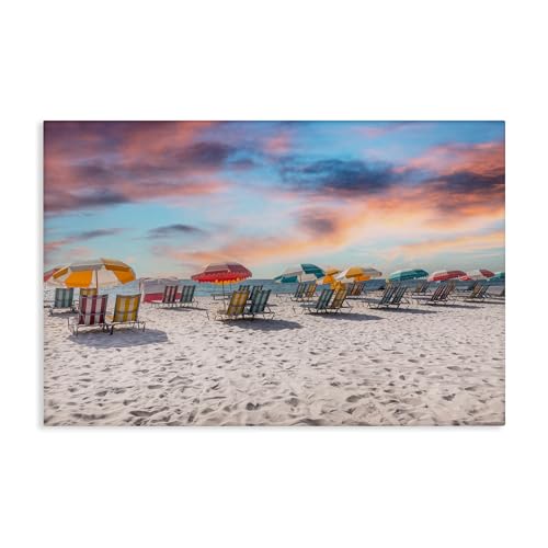 Stupell Industries South Beach Miami Chairs Canvas Wall Art design by Richard S…