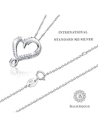 Collar infinito de plata esterlina 925 con corazón, Billie Bijoux, amor infinito, dije de diamante enchapado en platino, para mujer.