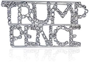 Shiny Crystal Brooch Jewelry TRUMP PENCE Word Laple Pin