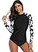 Taylover Womens Long Sleeve Rash Guard Swim Shirt UV Rash Guard Tops Swimwear