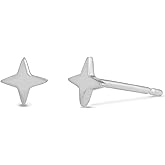 Boma Jewelry Sterling Silver Mini Minimalist Starburst Stud Earrings