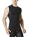 TM-MUA75-BKH_Medium Tesla Men's Mesh-Back Panel R Neck Sleeveless Muscle Tank Compression Baselayer MUA75