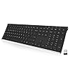 Arteck 2.4G Wireless Keyboard Stainless Steel Ultra Slim Full Size Keyboard with Numeric Keypad for Computer/Desktop/PC…