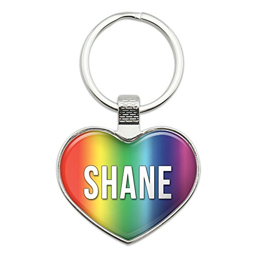Graphics and More Metal Keychain Key Chain Ring Rainbow I Love Heart Names Male S Sach - Shane