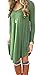 DEARCASE Women's T-Shirt Dress Army Green Large V-Neck Spring Casual Loose Long Sleeve Fall Winter Wedding Guest Knee Length Jersey Flowy Stretch Solid A-Line Swing Sweater Tunic Dresses