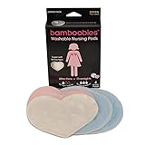 Bamboobies Super Soft Washable Nursing Pads Sample Pack - 1 Pair Ultra-Thin Regulars (Pale Pink) & 1 Pair Thick Overnight (Light Blue)