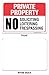 Private Property Sign, No Soliciting No Loitering No Trespassing, 10x14 Inches, Rust Free .040 Aluminum, Fade Resistant, Made in USA