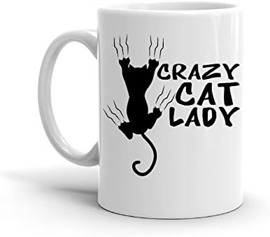 Suck My Mug - Crazy Cat Lady, White Ceramic Coffee Mug, 11 ounce