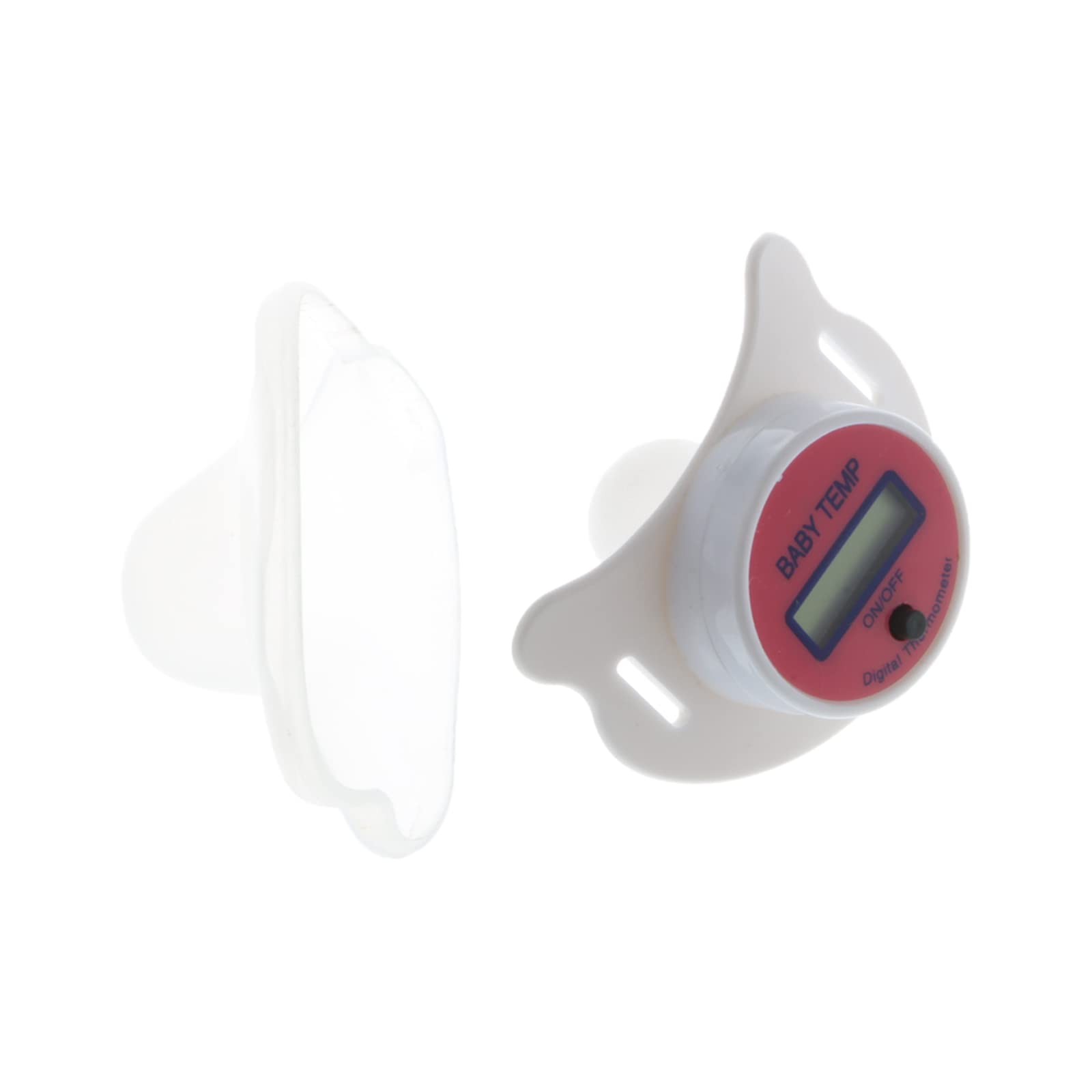 OTGO High Accuracy Thermometer LCD Display Nipple-Shaped Pacifier Babies's Heating Fever Monitor Gauge Pink/Blue Digital for Baby Oral Mouth Temperature Measuring Nipple