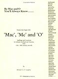 Front cover for the book 'Mac', 'Mc' and 'O' Names in Ireland, Scotland and America, with Locations by Michael C. O'Laughlin