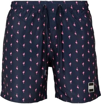 Herren Swim Shorts – Schnelltrocknende Badehose mit Innenslip und Taschen für Strand Pool Urlaub und sportliche Aktivitäten,Flamingo,M