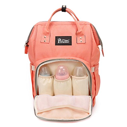 Alivego Diper Bag, Mummy Bag Nappy Bag Large Capacity Baby Bag Travel Backpack Desiger Nursing Bag (Orange)