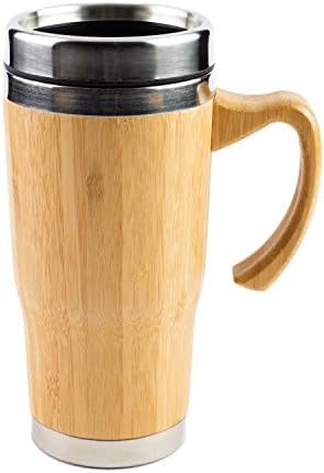 Bamboo Covered Reusable Coffee Tea Mug 420ml