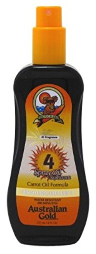 Australian Gold Spf#04 Spray Oil 8 Ounce (Carrot Oil Formula) (235ml) (3 Pack)