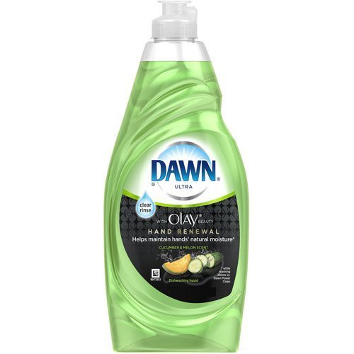 Dawn Ultra with Olay Beauty Dishwashing Liquid Hand Renewal Cucumber Melon, 24 Ounces (Pack of 5)