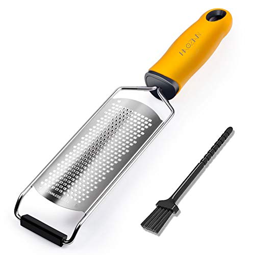 Multipurpose Zester Grater & Brush - Parmesan Cheese, Citrus, Lemon, Lime, Chocolate, Fruits, Soft Grip Handle, Stainless Steel Fine Blades with Protector, Hand-held Kitchen Tool, Dishwasher Safe - Thumbnail 7