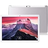 KuBi 3G Touch Tablet 10 Inch - Android 7.0-4G RAM + 64GB ROM - 800 x 1280 HD - Dual SIM Card Slots - Dual Camera - WiFi for Kids Adults (10 inch, Silver)