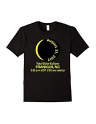 Apparel: Mens Franklin, NC Total Solar Eclipse 2:35 pm Viewing T-Shirt   XL Black - Total Solar Eclipse Franklin, NC Aug 21 2017 Tees