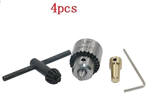 Here4Tool HT98027 4pcs Clamping Range 0.3-4mm Keyless Drill Chuck Tool Set with 1/8 Inch Connecting Link