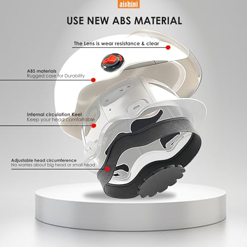 Aishini Bike Helmet Mountain & Road Bicycle Helmets for Men Women with Clear Visor Removable Goggle, Cycling Helmet, Adult Vespa Helmet, Multi-Sport Protection for Skating, Scooter, Skateboarding