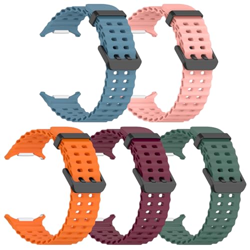 WindRen 5 Pieces Strap Compatible with Samsung Galaxy Watch Ultra 47 mm (2024/2025) Women Men, Soft Silicone Sports Bracelet